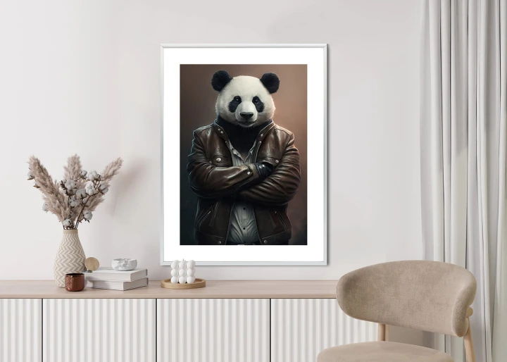 Plakat Niedźwiedź Panda W Kurtce