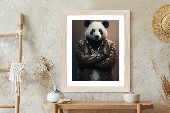 Plakat Niedźwiedź Panda W Kurtce