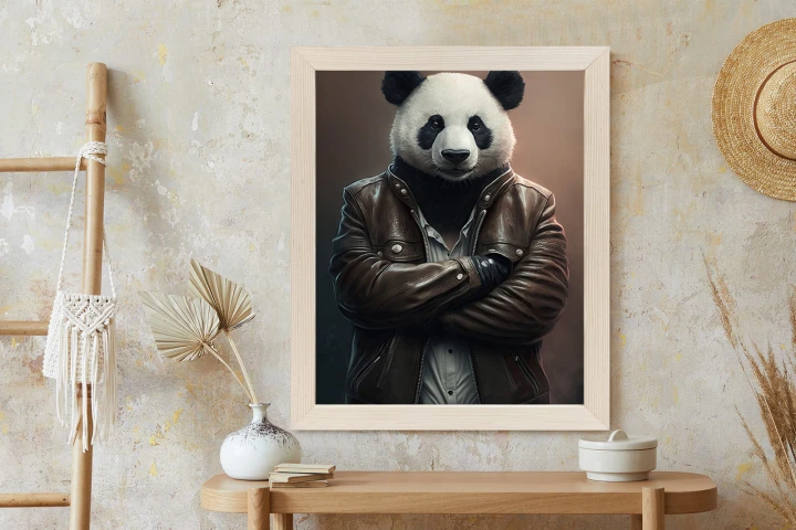 Plakat Niedźwiedź Panda W Kurtce