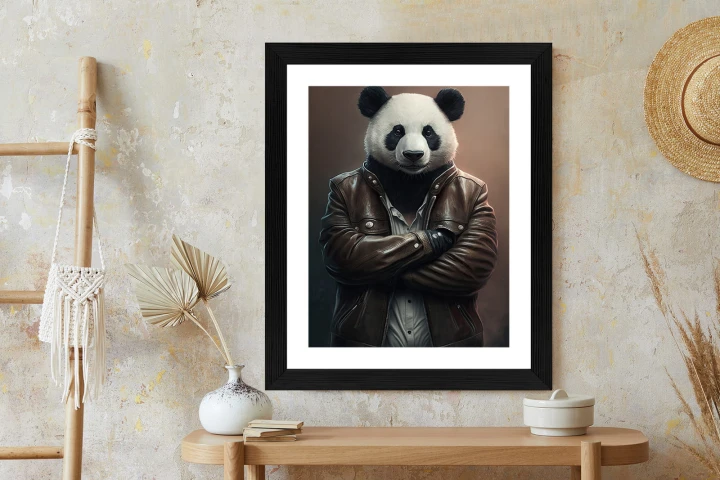 Plakat Niedźwiedź Panda W Kurtce