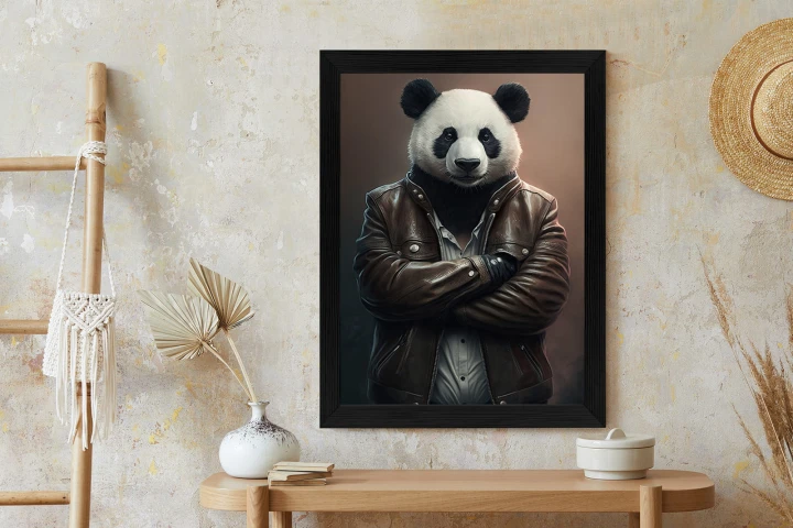 Plakat Niedźwiedź Panda W Kurtce