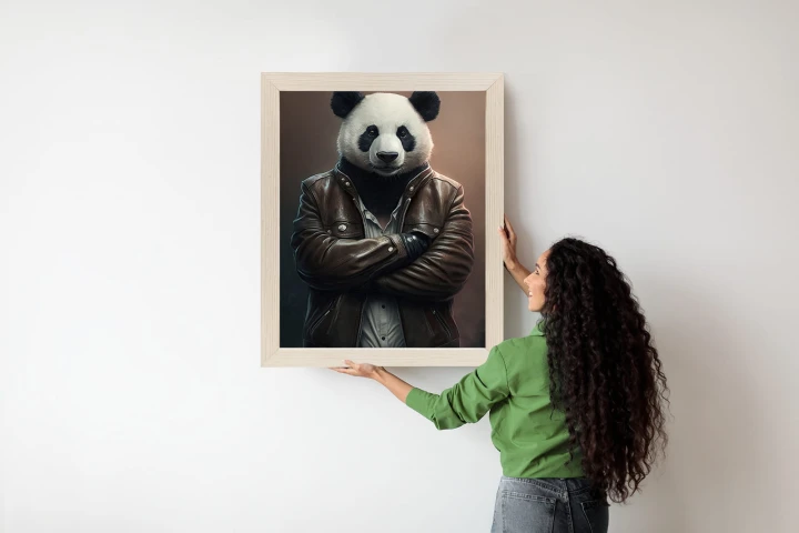 Plakat Niedźwiedź Panda W Kurtce