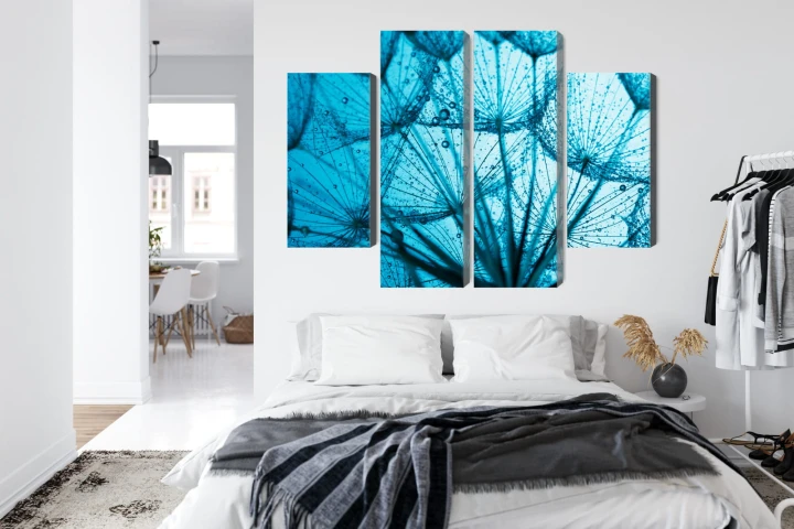 Obraz Wieloczęściowy Zbliżenie Trójwymiarowego Nasiona Mniszka Lekarskiego