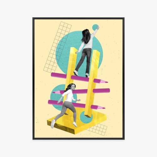 Plakat Droga Na Szczyt - Kolaż W Stylu Pop-Art