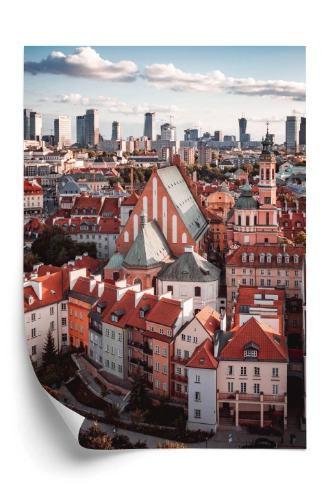 Plakat Widok Z Góry Na Stare Miasto W Warszawie