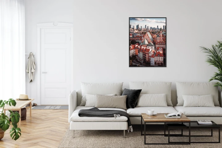 Plakat Widok Z Góry Na Stare Miasto W Warszawie