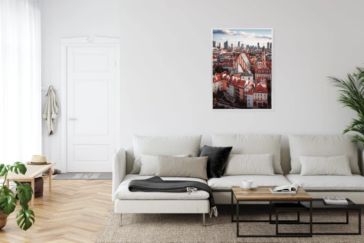 Plakat Widok Z Góry Na Stare Miasto W Warszawie