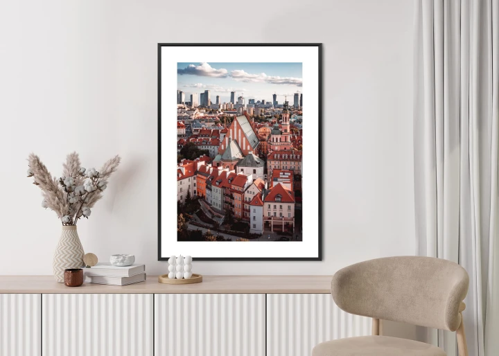 Plakat Widok Z Góry Na Stare Miasto W Warszawie