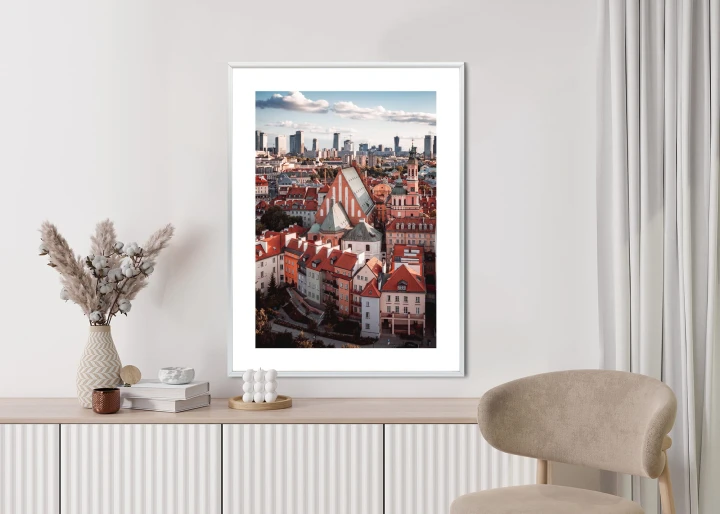 Plakat Widok Z Góry Na Stare Miasto W Warszawie