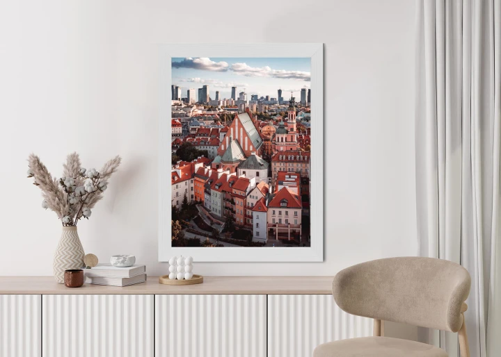 Plakat Widok Z Góry Na Stare Miasto W Warszawie