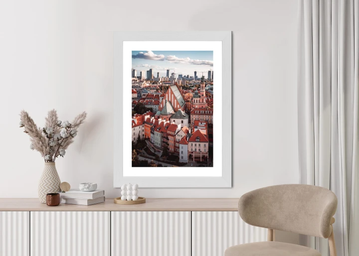 Plakat Widok Z Góry Na Stare Miasto W Warszawie