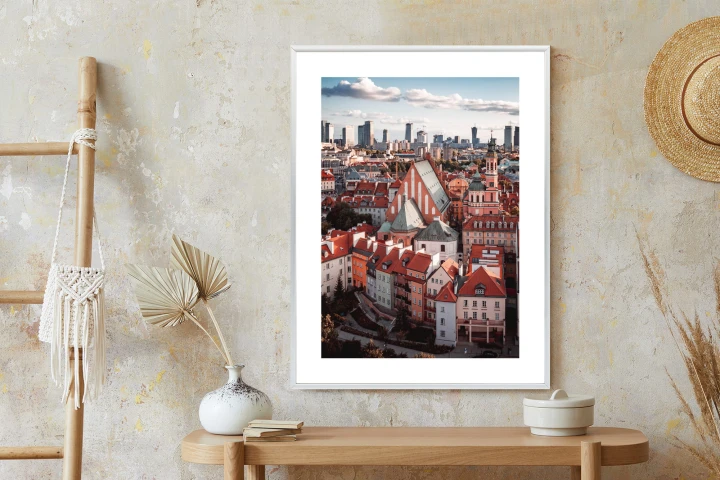 Plakat Widok Z Góry Na Stare Miasto W Warszawie