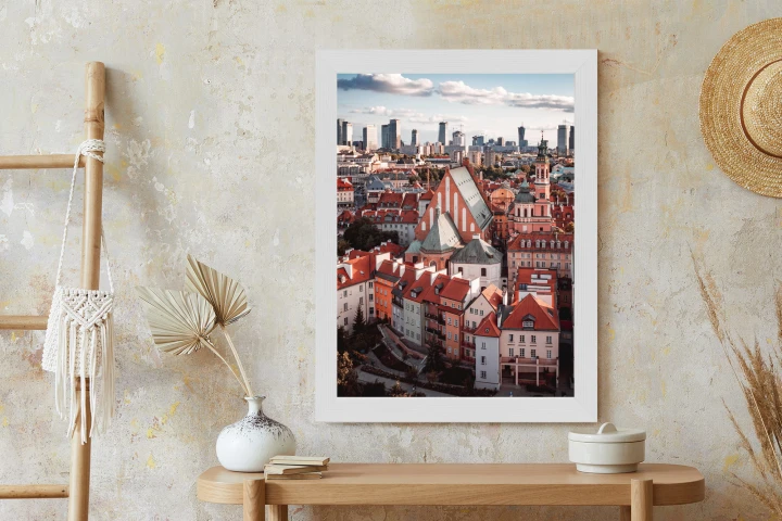 Plakat Widok Z Góry Na Stare Miasto W Warszawie