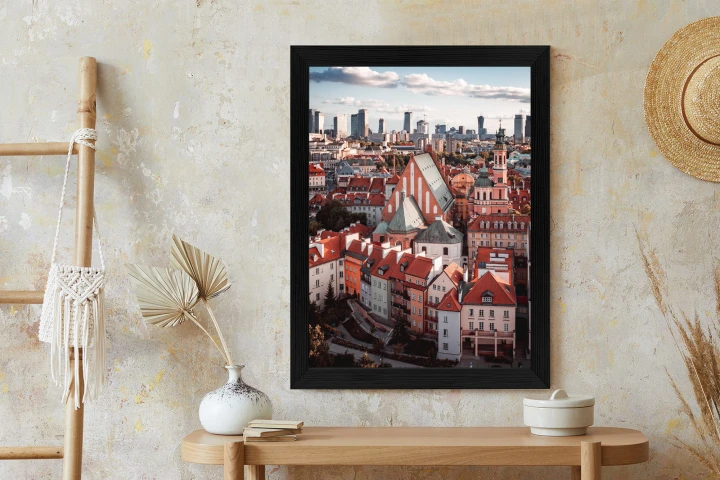 Plakat Widok Z Góry Na Stare Miasto W Warszawie