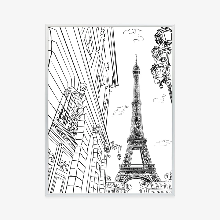 Plakat Ulice Paryża - Szkic