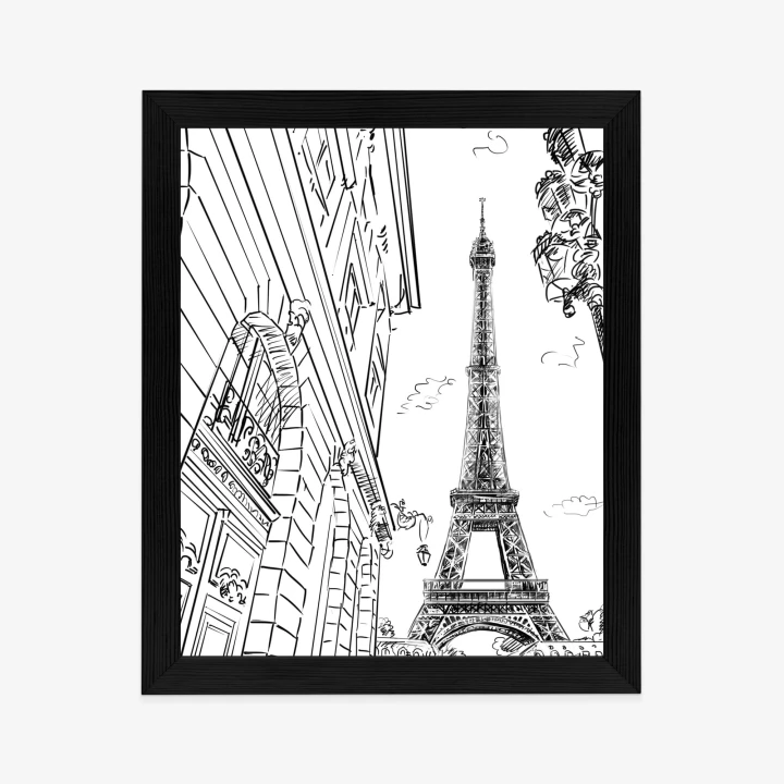 Plakat Ulice Paryża - Szkic