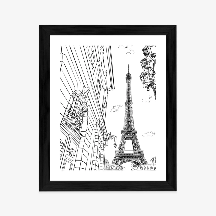 Plakat Ulice Paryża - Szkic