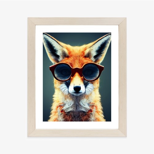 Plakat Portrait Of A Fox Wearing Glasses As Animal