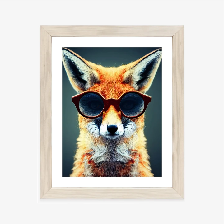 Plakat Portrait Of A Fox Wearing Glasses As Animal