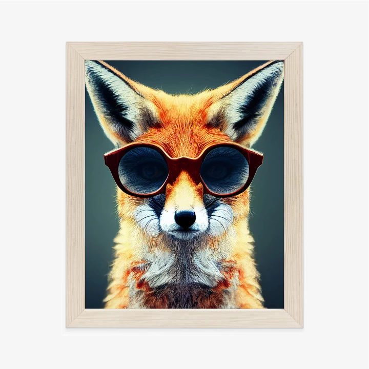 Plakat Portrait Of A Fox Wearing Glasses As Animal