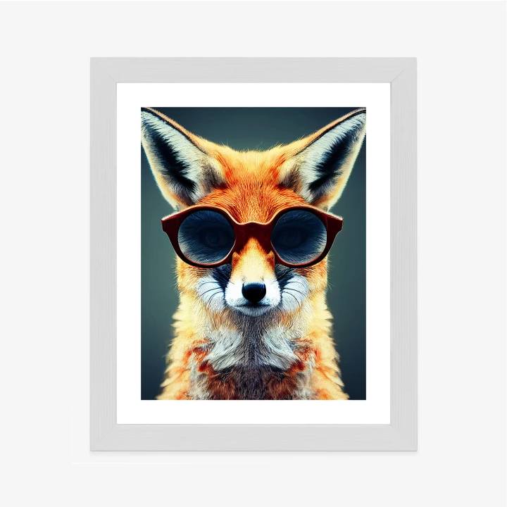 Plakat Portrait Of A Fox Wearing Glasses As Animal
