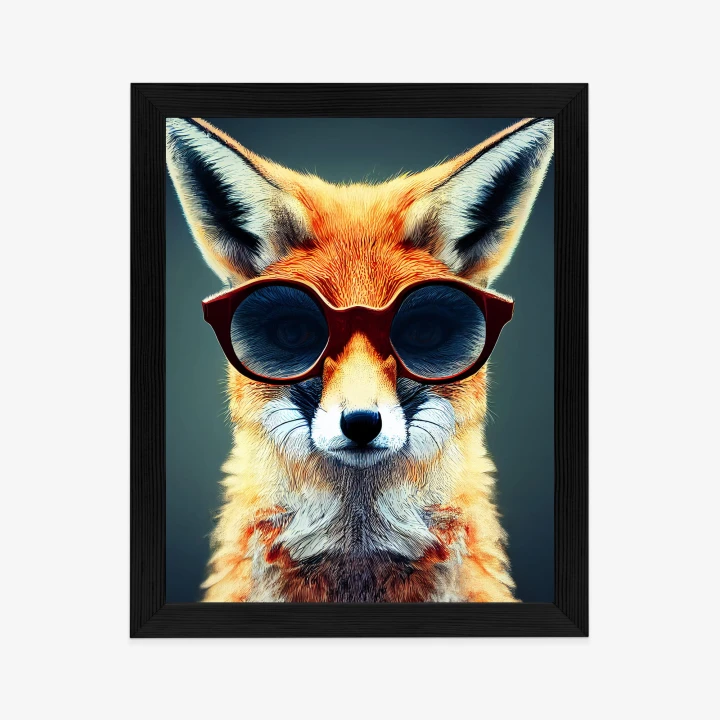 Plakat Portrait Of A Fox Wearing Glasses As Animal