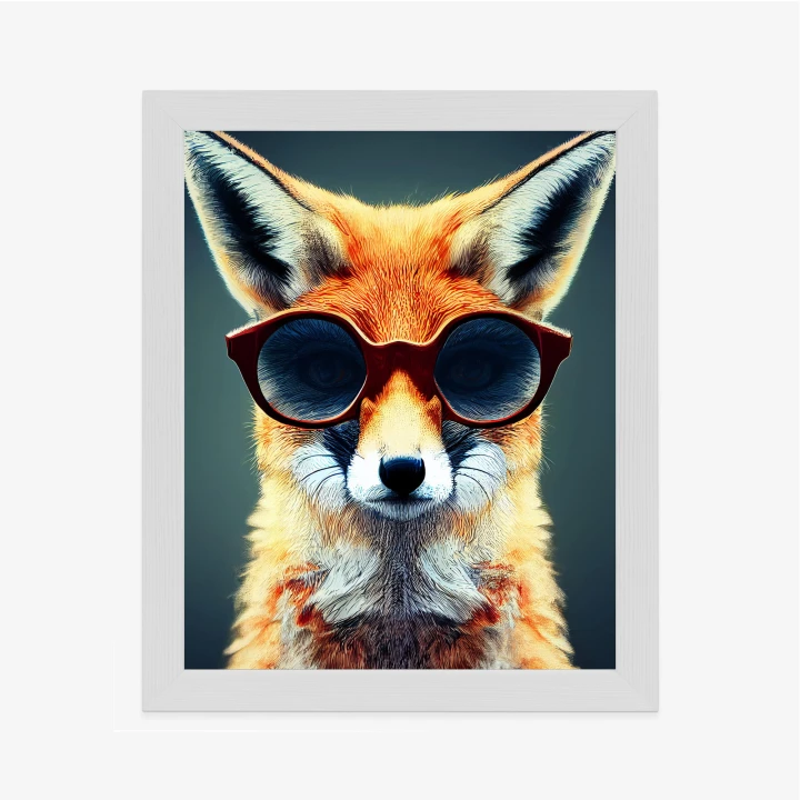 Plakat Portrait Of A Fox Wearing Glasses As Animal
