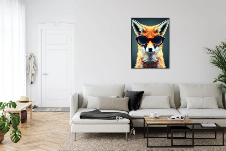 Plakat Portrait Of A Fox Wearing Glasses As Animal