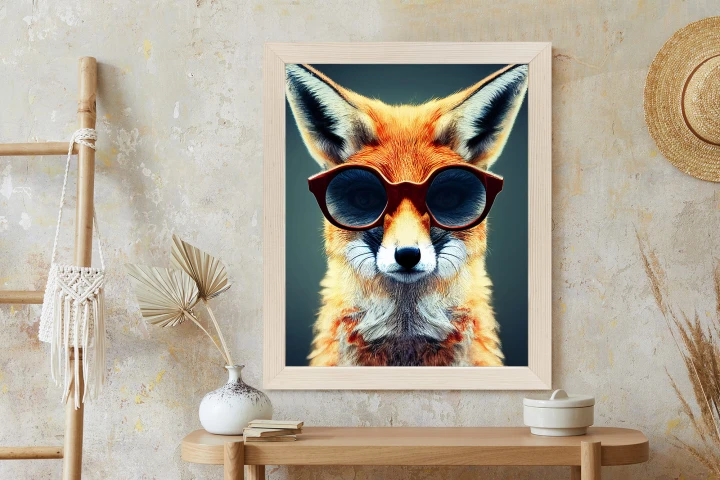 Plakat Portrait Of A Fox Wearing Glasses As Animal
