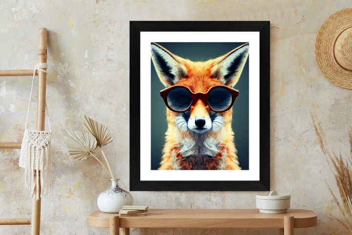 Plakat Portrait Of A Fox Wearing Glasses As Animal