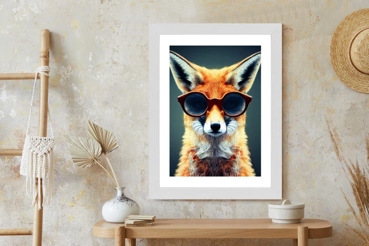 Plakat Portrait Of A Fox Wearing Glasses As Animal