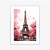 Plakat Wieża Eiffla - Akwarela W Odcieniach Różu