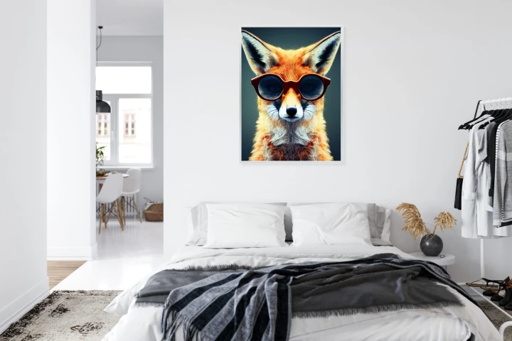 Plakat Portrait Of A Fox Wearing Glasses As Animal