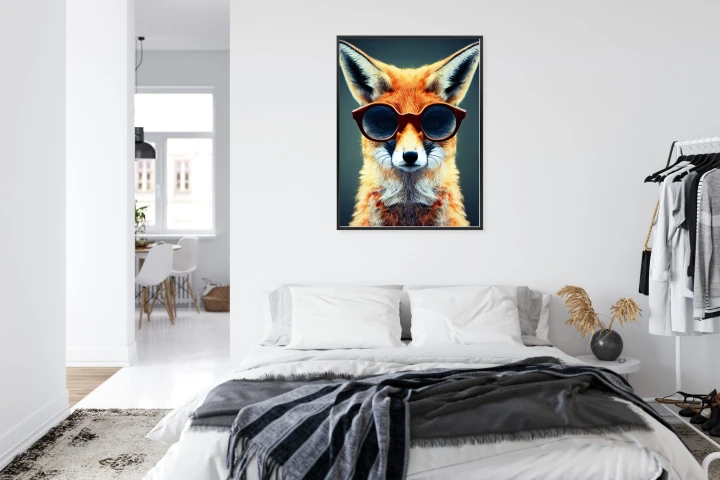 Plakat Portrait Of A Fox Wearing Glasses As Animal