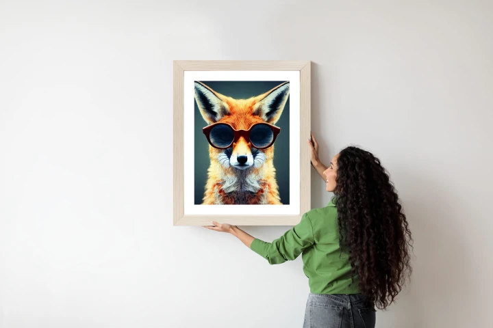 Plakat Portrait Of A Fox Wearing Glasses As Animal