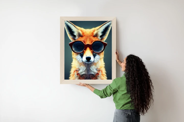 Plakat Portrait Of A Fox Wearing Glasses As Animal