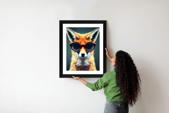 Plakat Portrait Of A Fox Wearing Glasses As Animal