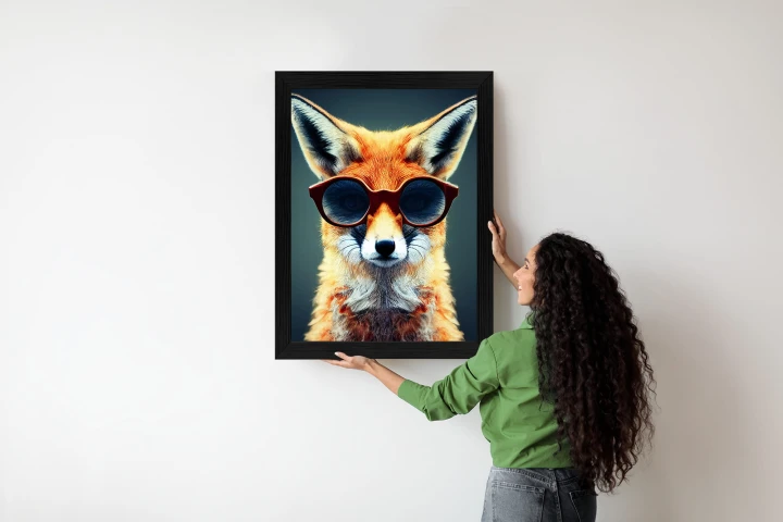 Plakat Portrait Of A Fox Wearing Glasses As Animal