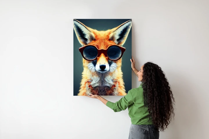 Plakat Portrait Of A Fox Wearing Glasses As Animal