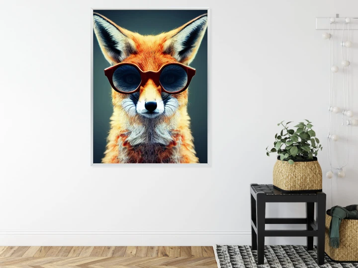Plakat Portrait Of A Fox Wearing Glasses As Animal