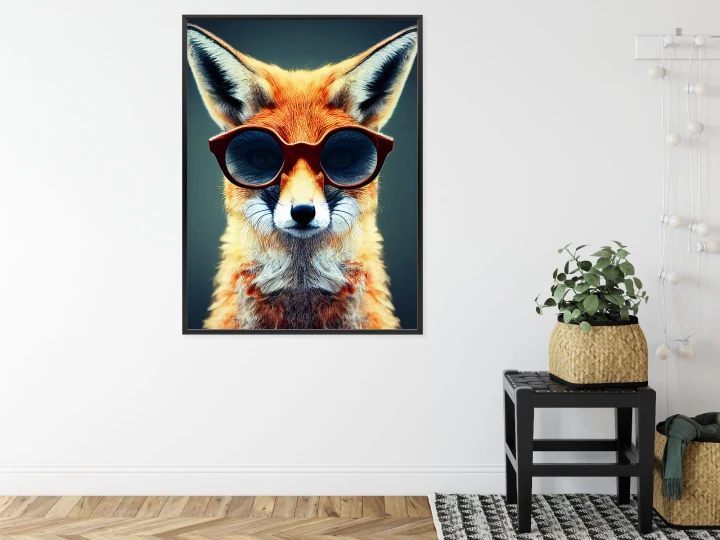 Plakat Portrait Of A Fox Wearing Glasses As Animal