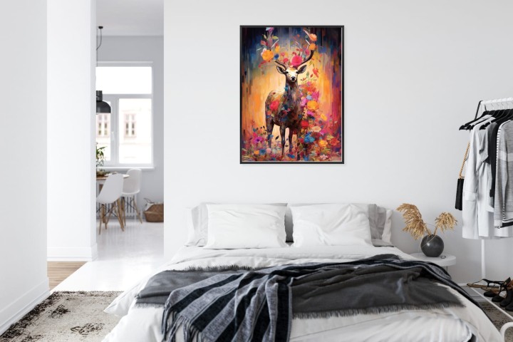 Plakat Animowany Jeleń Cały W Kwiatach