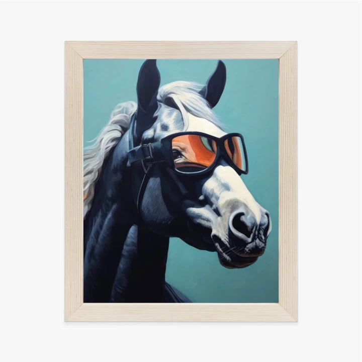 Plakat Koń Ubrany W Okulary