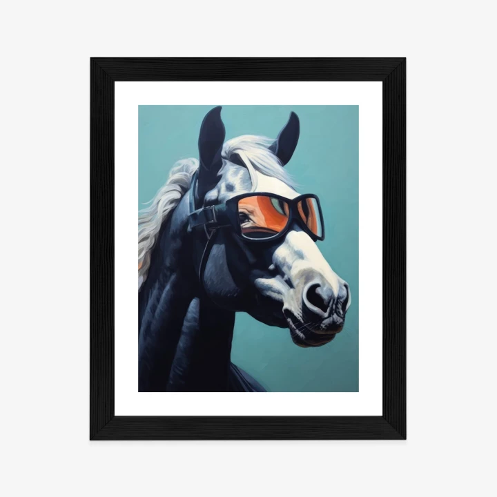Plakat Koń Ubrany W Okulary
