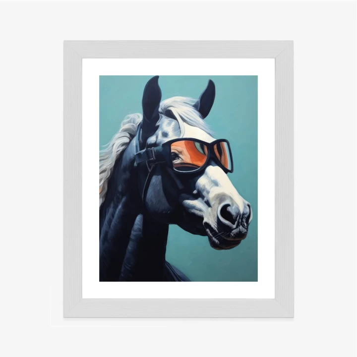 Plakat Koń Ubrany W Okulary