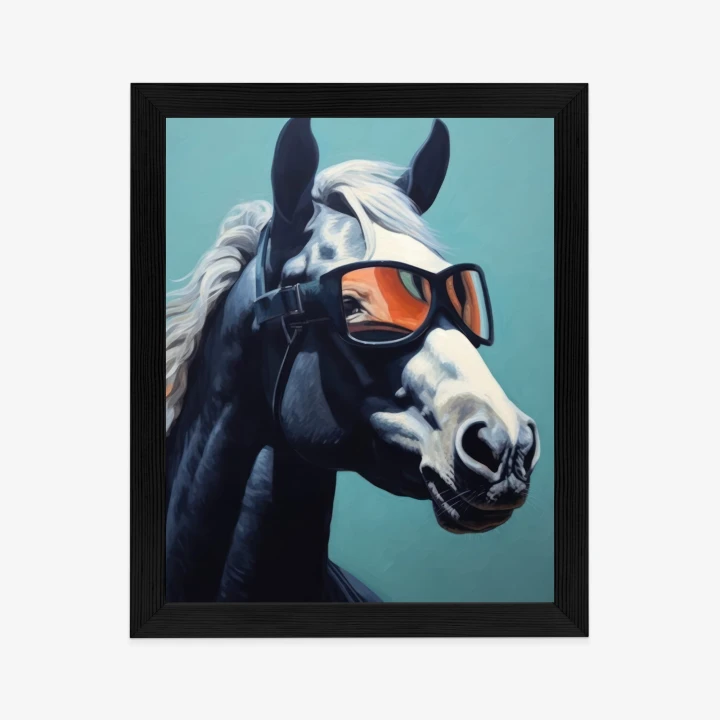 Plakat Koń Ubrany W Okulary