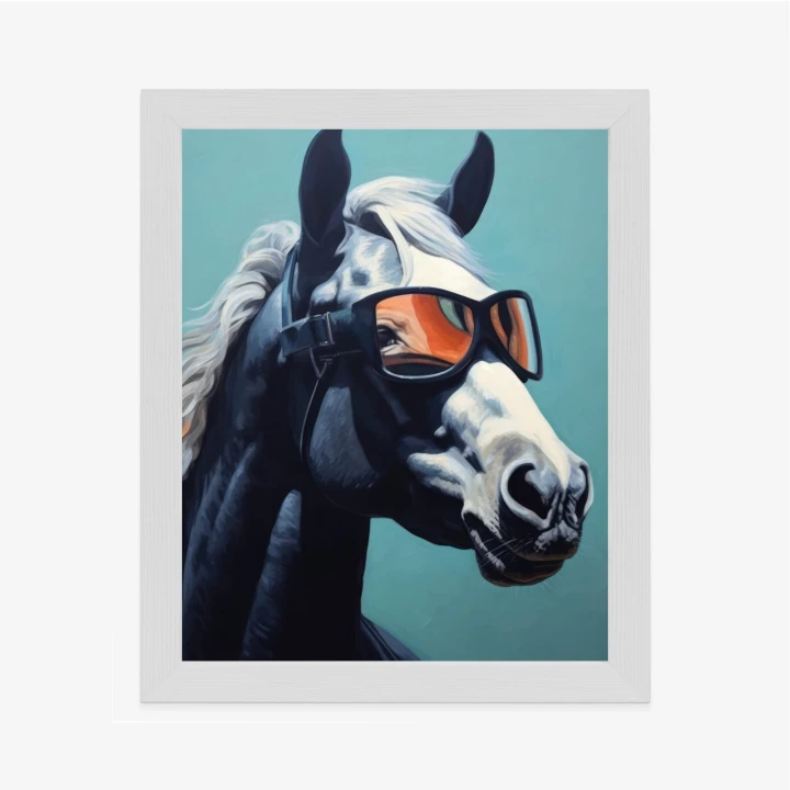 Plakat Koń Ubrany W Okulary