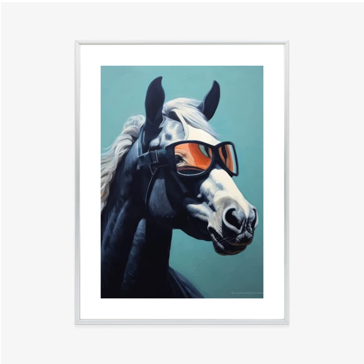 Plakat Koń Ubrany W Okulary