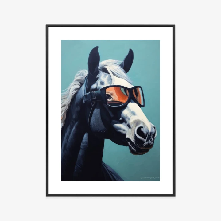 Plakat Koń Ubrany W Okulary