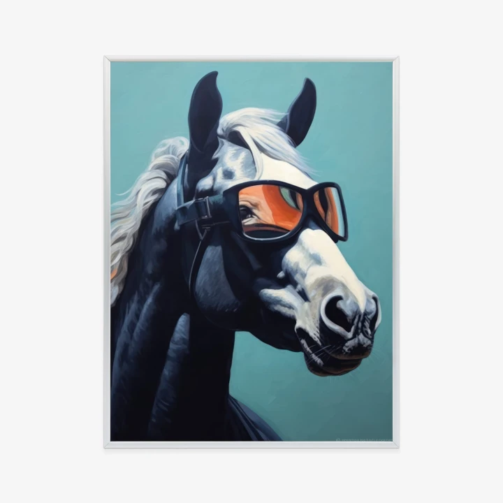 Plakat Koń Ubrany W Okulary